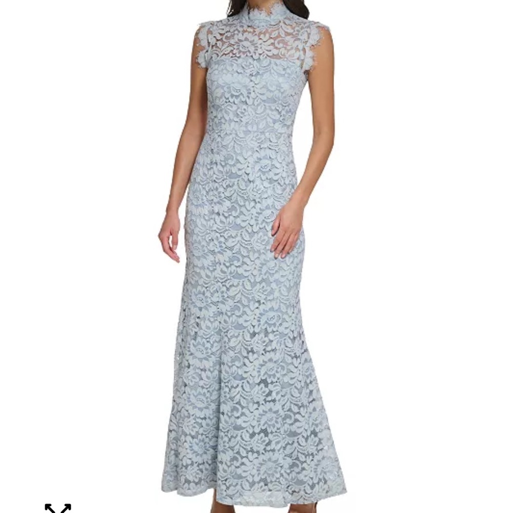 Eliza J Light Blue Lace Maxi Dress